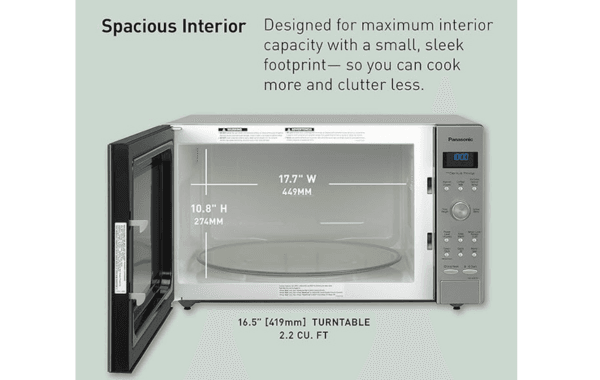 Open Box – Panasonic NN-2.2 Cu. Ft. Cyclonic Wave Countertop Microwave Oven - Image 3